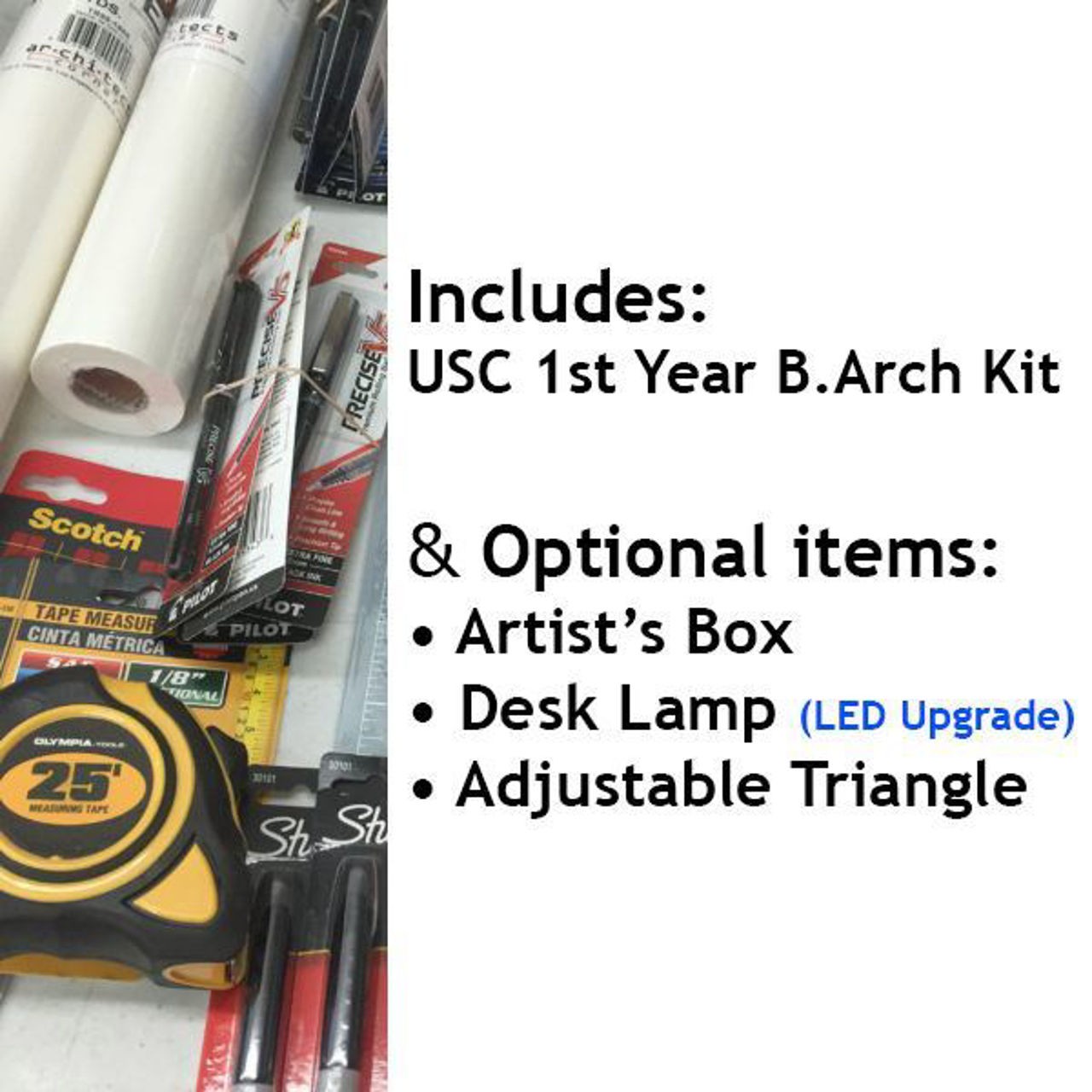 Show details for USC 1st Yr Undergraduate w/ Optional Items and Upgrade LED Lamp Picture of USC 1st Yr Undergraduate w/ Optional Items and Upgrade LED Lamp