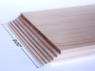 Picture of Basswood Sheets 9" 