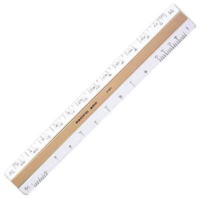 Stylo Architectural Scale Ruler - 12 Inch Laser Etched Triangle Aluminium Architects  Ruler with Color-Coded Grooves - Architect
