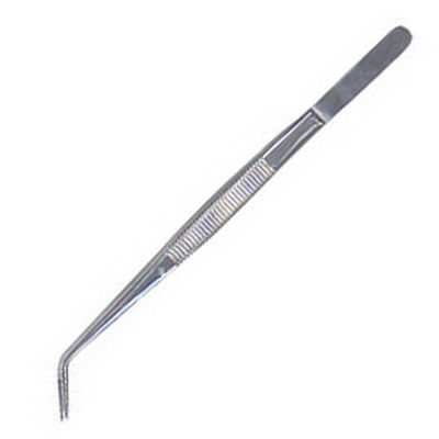 Fiber Tip Matte Black Coated Precision Stainless Steel Curved Tweezers