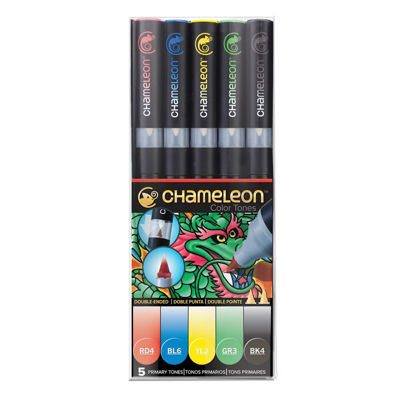 CLCT0502 Chameleon 5-Pen Primary Tones Set
