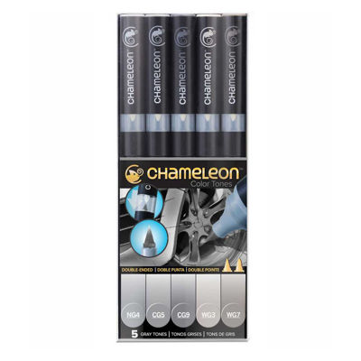 CLCT0509 Chameleon 5-Pen Gray Tones Set