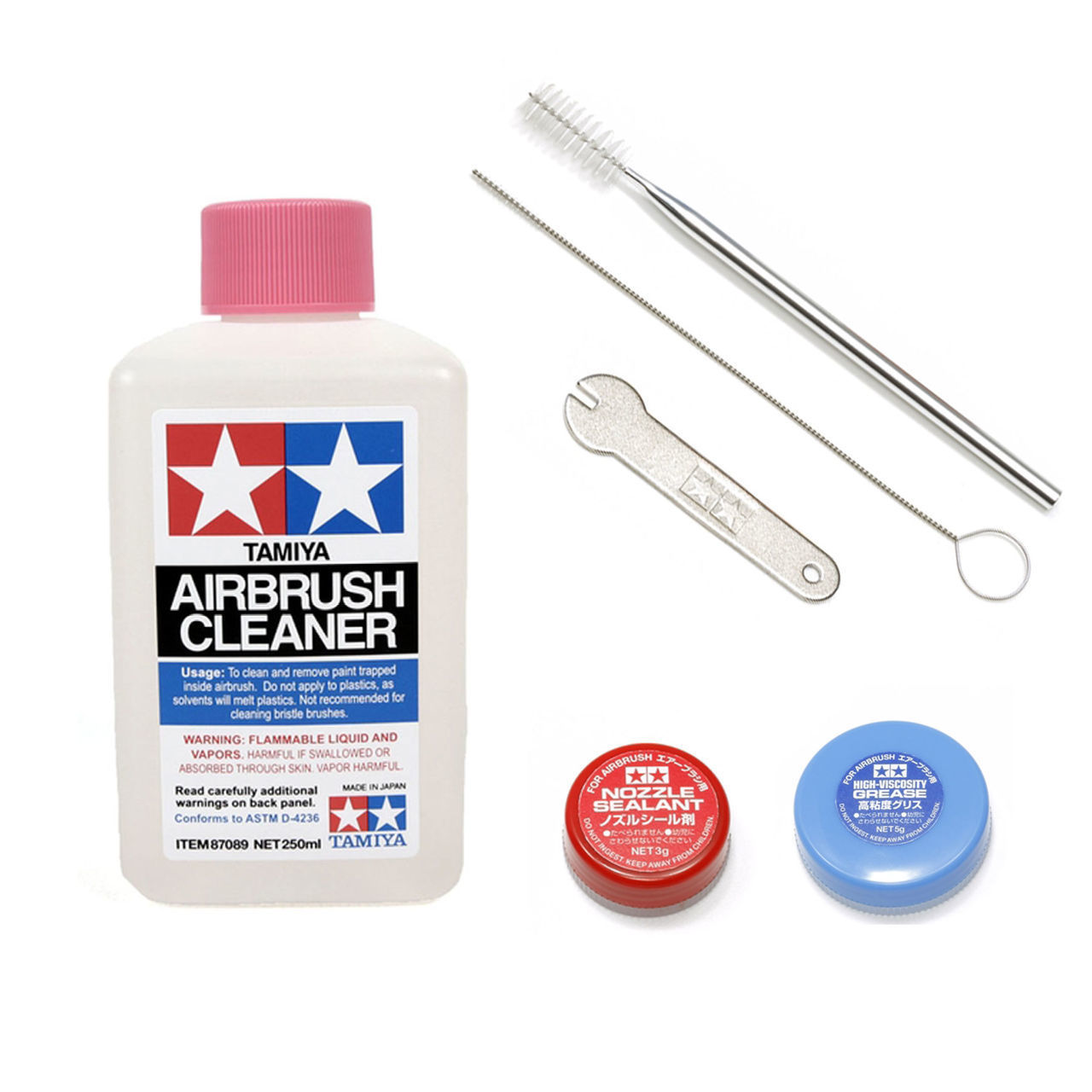 Show details for Tamiya Airbrush Cleaner and Brushes Picture of Tamiya Airbrush Cleaner and Brushes