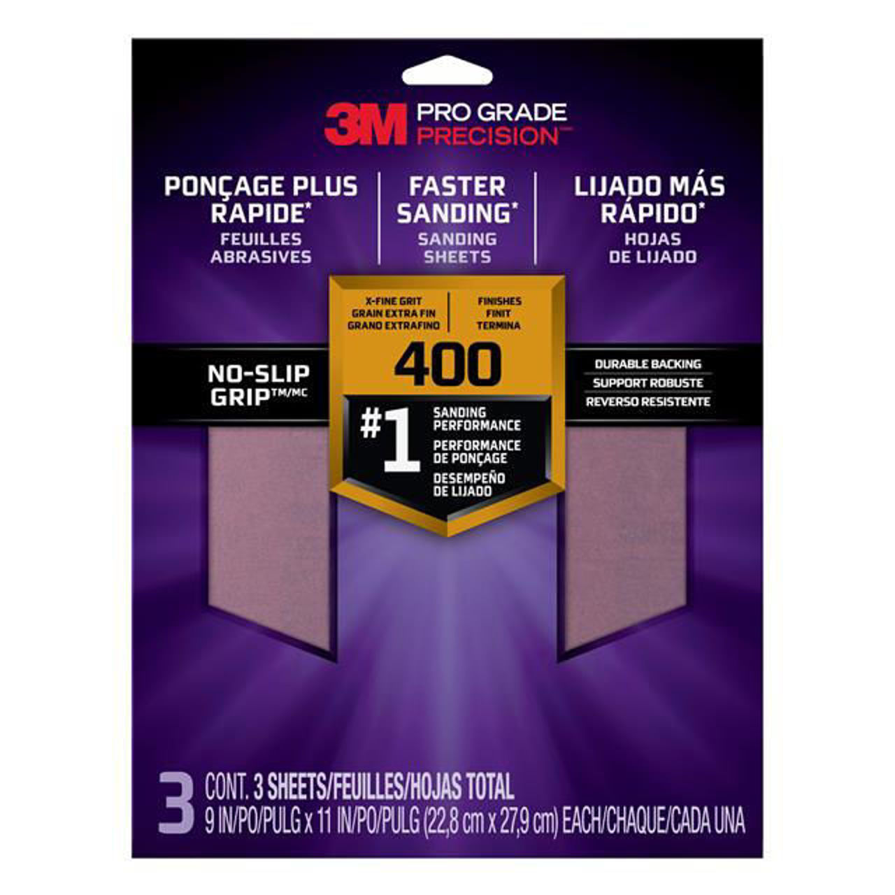 Show details for 3M Sandpaper  Extra Fine P400 9 in x 11 in 4/pack Picture of 3M Sandpaper  Extra Fine P400 9 in x 11 in 4/pack