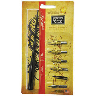 SP2961 Calligraphy Set - 6 Dip Pens & a Holder