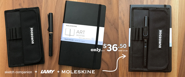 Moleskine Art Collection SketchBook Kit (Large SketchBook + Drawing Pencils  Set)